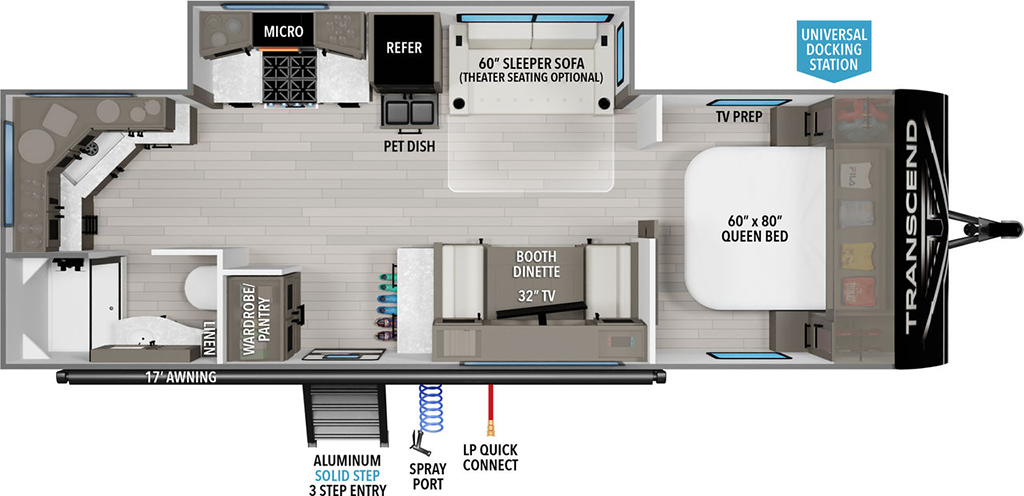 Image of floorplan for 2024 TRANSCEND XPLOR 240ML by GRAND DESIGN