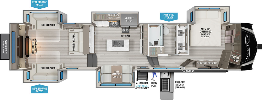 Image of floorplan for 2024 SOLITUDE 376RD by GRAND DESIGN