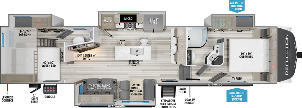 Image of floorplan for 2024 REFLECTION 362TBS par GRAND DESIGN