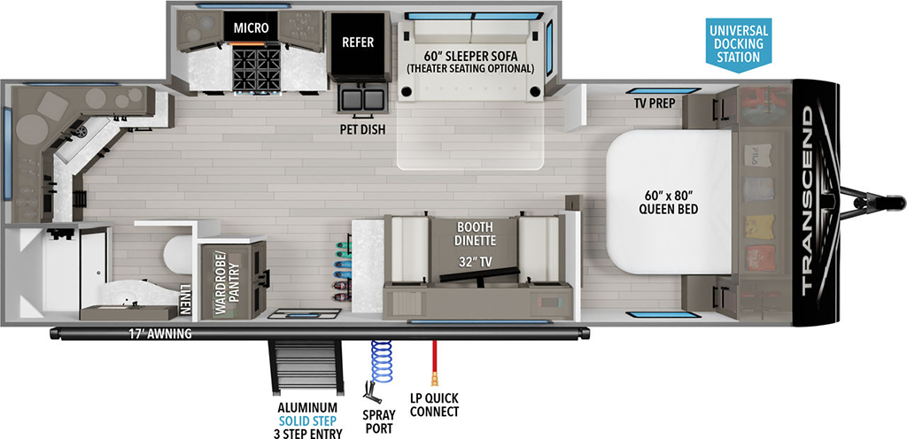 Image of floorplan for 2024 TRANSCEND 240ML by GRAND DESIGN