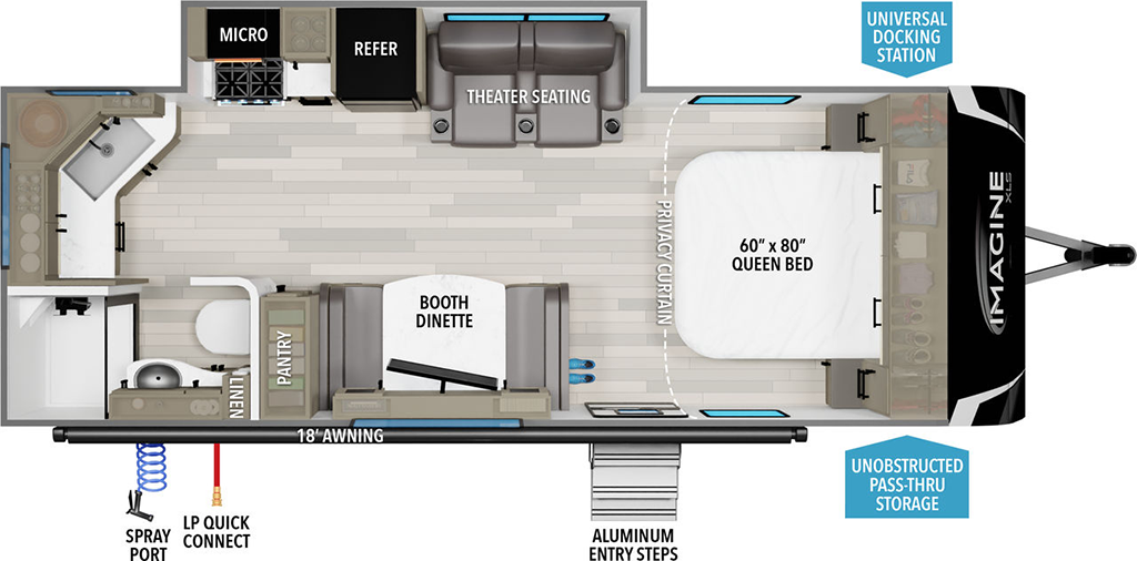 Image of floorplan for 2024 IMAGINE XLS 22MLE par GRAND DESIGN