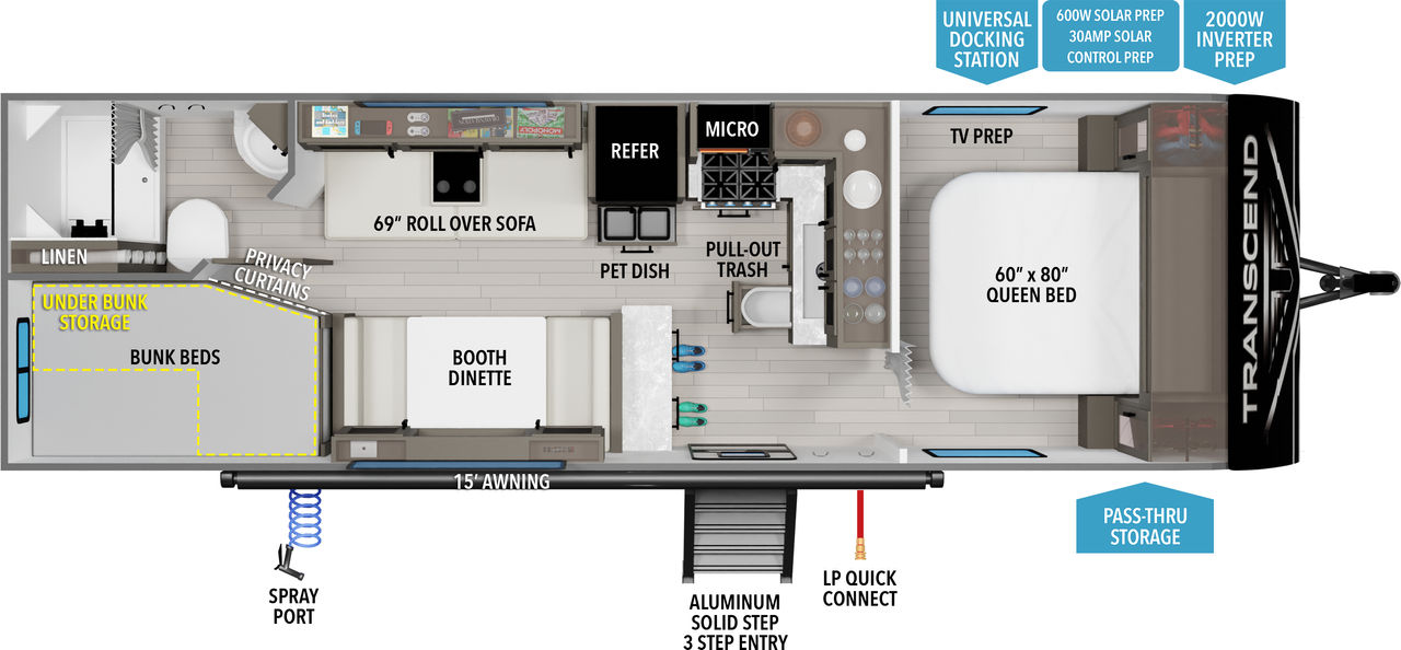 Image of floorplan for 2025 TRANSCEND XPLOR 24BHX by GRAND DESIGN