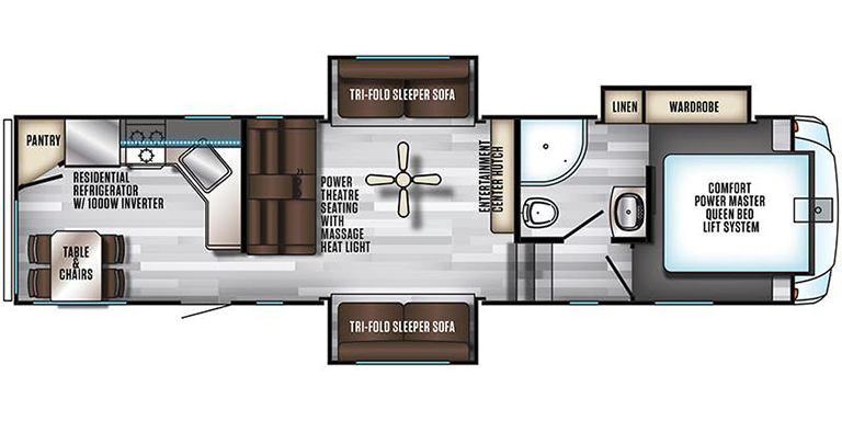 Image of floorplan for 2018 ARTIC WOLF 305MLE by FOREST RIVER