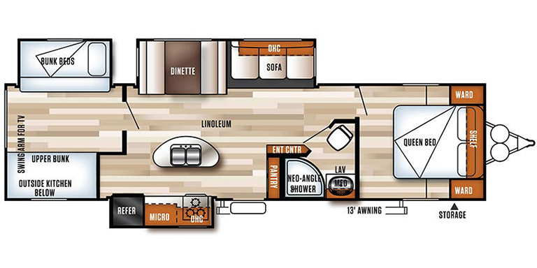 Image of floorplan for 2017 WILDWOOD 31BKIS by FOREST RIVER
