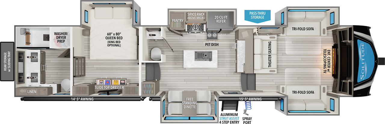 Image of floorplan for 2025 SOLITUDE 378FL par GRAND DESIGN