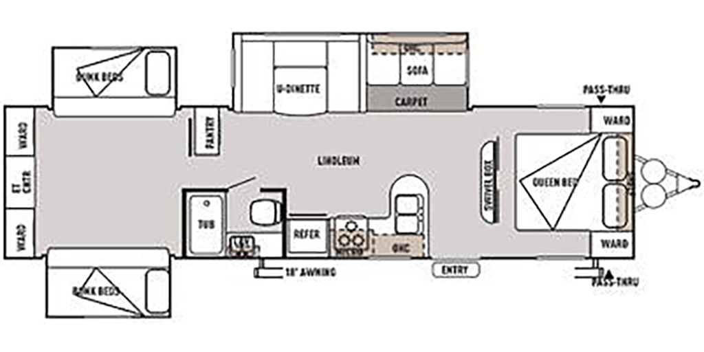 Image of floorplan for 2014 WILDWOOD 31QBTS by FOREST RIVER