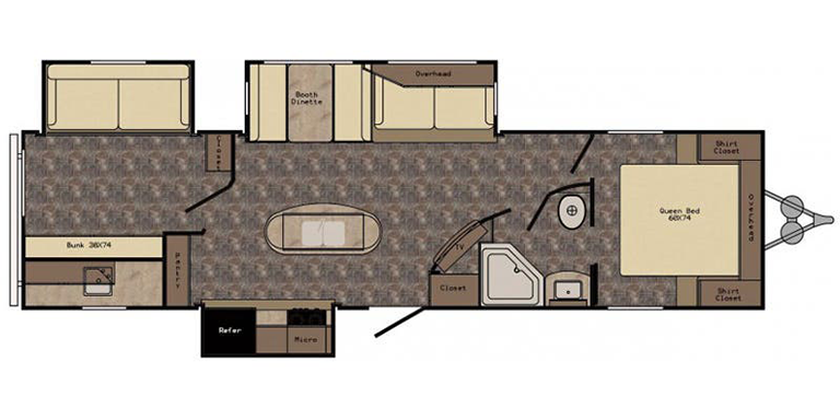 Image of floorplan for 2016 ZINGER 33BH by CROSSROADS