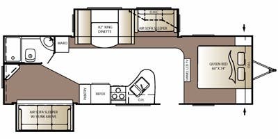 Image of floorplan for 2010 OUTBACK 300BH by KEYSTONE
