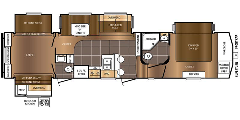 Image of floorplan for 2016 CRUSADER 360BHS by PRIME TIME